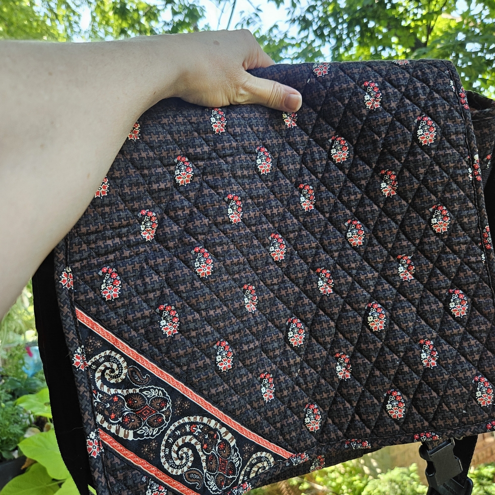 Vera Bradley quilted crossbody Messanger/Laptop bag, retired brown houndstooth